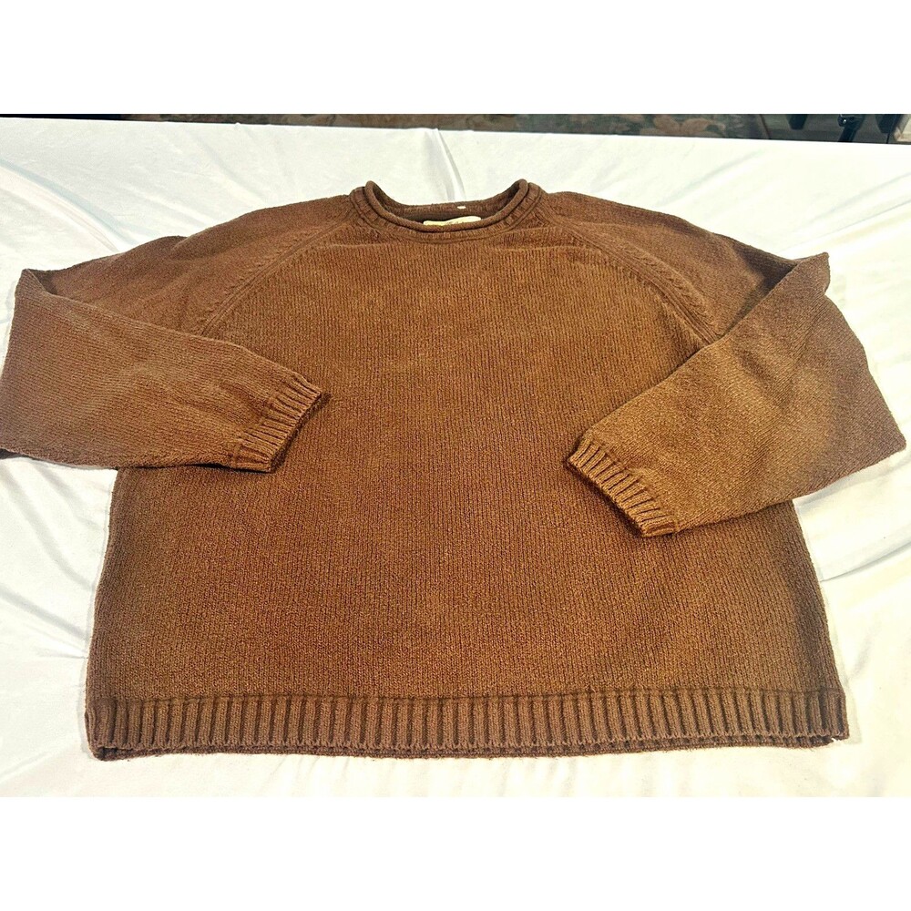 Tommy Bahama Women’s XL Brown 100% Cotton Oversized Knit Sweater Relaxed Fit